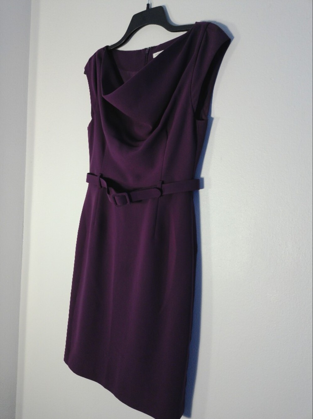Banana Republic Plum Cowl Neck Midi Dress with Belt